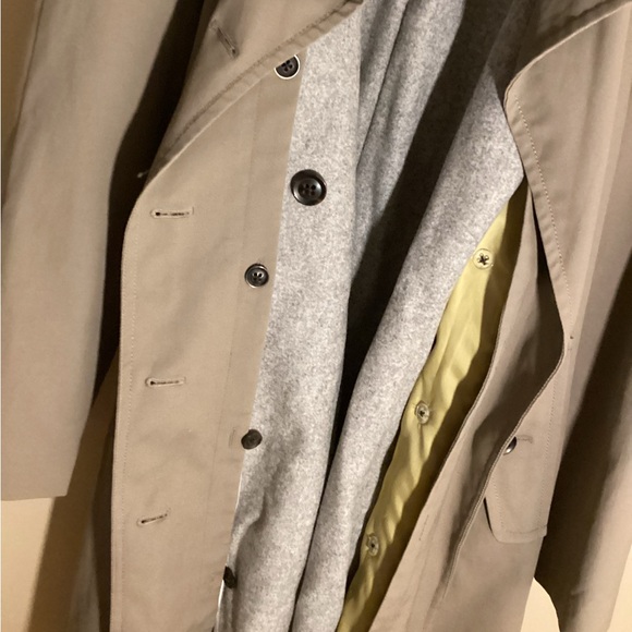 NEW GAP TRENCH COAT REMOVABLE INTERIOR VEST - CHARTREUSE LINING - RICH WARM TAN - Picture 12 of 16